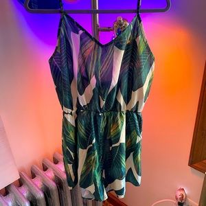 Tropical Palm Print Romper